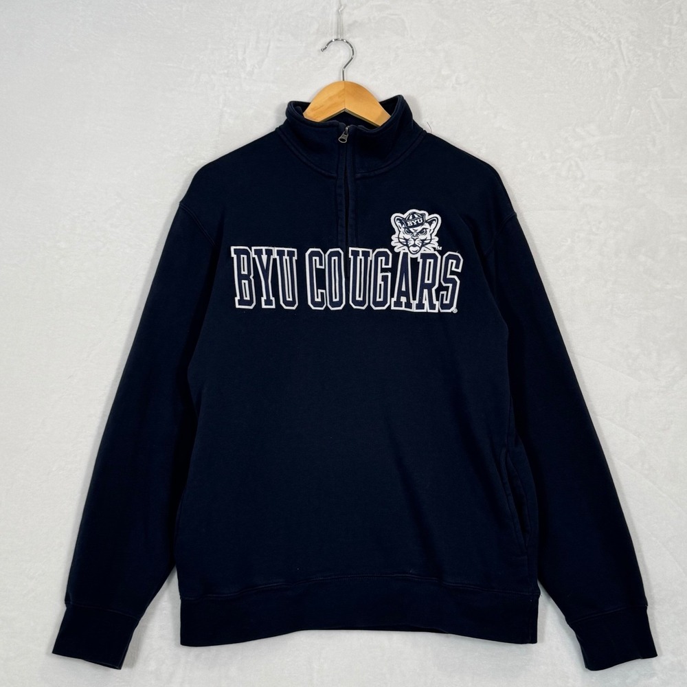 Gear For Sports Navy BYU Cougars Quarter Zip Pullover Medium